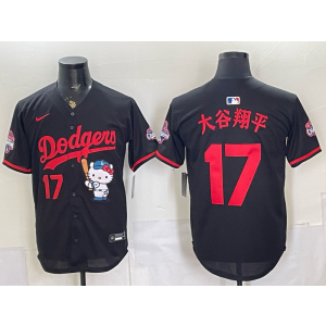 Los Angeles Dodgers 17 大谷翔平 Black Hello Kitty Cool Base Men Jersey
