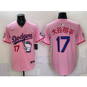 Los Angeles Dodgers 17 大谷翔平 Pink Hello Kitty Cool Base Men Jersey Los Angeles Dodgers 17 大谷翔平 Pink Hello Kitty Cool Base Men Jersey