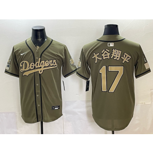 Los Angeles Dodgers 17 大谷翔平 Salute to Service Cool Base Men Jersey 1