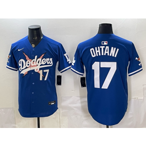 Los Angeles Dodgers 17 Ohtani New Blue Cool Base Men Jersey
