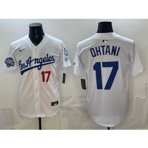 Los Angeles Dodgers 17 Ohtani White Champion Alternate Stadium Cool Base Men Jersey Los Angeles Dodgers 17 Ohtani White Champion Alternate Stadium Cool Base Men Jersey