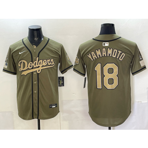Los Angeles Dodgers 18 Yamamoto Salute to Service Cool Base Men Jersey 1