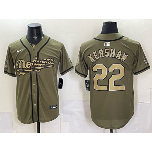 Los Angeles Dodgers 22 Kershaw Salute to Service Cool Base Men Jersey