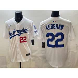 Los Angeles Dodgers 22 Kershaw White Cool Base Men Jersey Los Angeles Dodgers 22 Kershaw White Cool Base Men Jersey