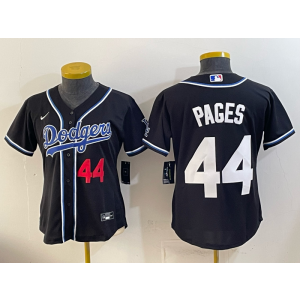 Los Angeles Dodgers 44 Pages Black Cool Base Women Jersey