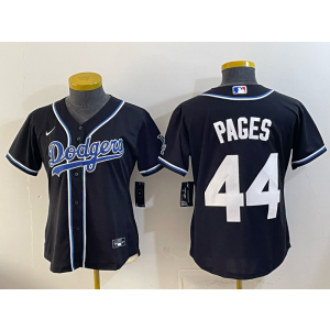 Los Angeles Dodgers 44 Pages Black Cool Base Youth Jersey
