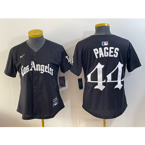 Los Angeles Dodgers 44 Pages Black Gothic Cool Base Youth Jersey