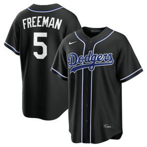 Los Angeles Dodgers 5 Freddie Freeman 2026 Black Out Cool Base Men Jersey