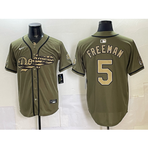 Los Angeles Dodgers 5 Freeman Salute to Service Cool Base Men Jersey 1