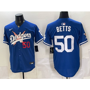 Los Angeles Dodgers 50 Betts New Blue Cool Base Men Jersey