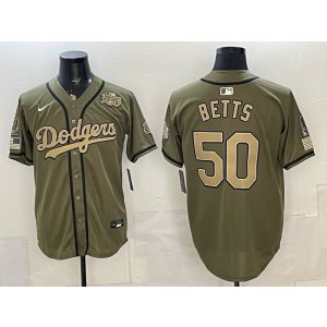 Los Angeles Dodgers 50 Betts Salute to Service 250th & Champion Cool Base Men Jersey Los Angeles Dodgers 50 Betts Salute to Service 250th & Champion Cool Base Men Jersey