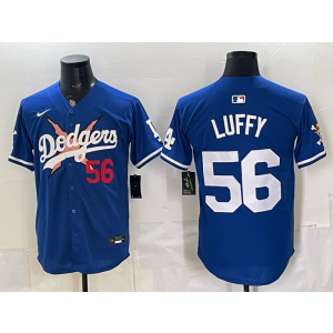 Los Angeles Dodgers 56 Luffy New Blue Cool Base Men Jersey