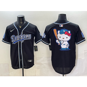 Los Angeles Dodgers Black Hello Kitty Champion Cool Base Men Jersey