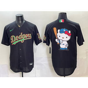 Los Angeles Dodgers Black Hello Kitty Mexico Cool Base Men Jersey