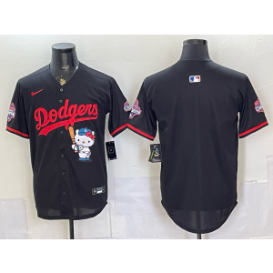 Los Angeles Dodgers Blank Black Hello Kitty Cool Base Men Jersey Los Angeles Dodgers Blank Black Hello Kitty Cool Base Men Jersey