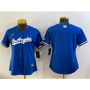Los Angeles Dodgers Blank Blue Alternate Stadium Cool Base Women Jersey