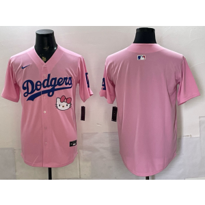 Los Angeles Dodgers Blank Pink Hello Kitty Cool Base Men Jersey