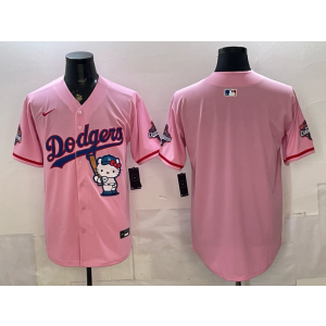 Los Angeles Dodgers Blank Pink Hello Kitty Cool Base Men Jersey Los Angeles Dodgers Blank Pink Hello Kitty Cool Base Men Jersey