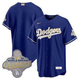 Los Angeles Dodgers Blank Royal 2026 Gold Champion Cool Base Men Jersey
