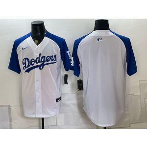 Los Angeles Dodgers Blank White Blue Men Jersey