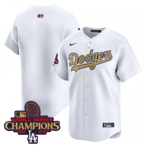 Los Angeles Dodgers Blank White Gold 2025 Champions Men Jersey Los Angeles Dodgers Blank White Gold 2025 Champions Men Jersey
