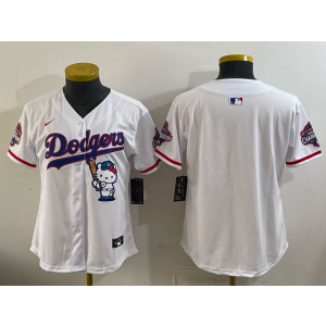 Los Angeles Dodgers Blank White Hello Kitty Cool Base Women Jersey