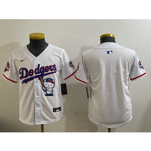 Los Angeles Dodgers Blank White Hello Kitty Cool Base Youth Jersey