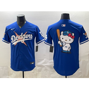 Los Angeles Dodgers Hello Kitty Blue Cool Base Men Jersey