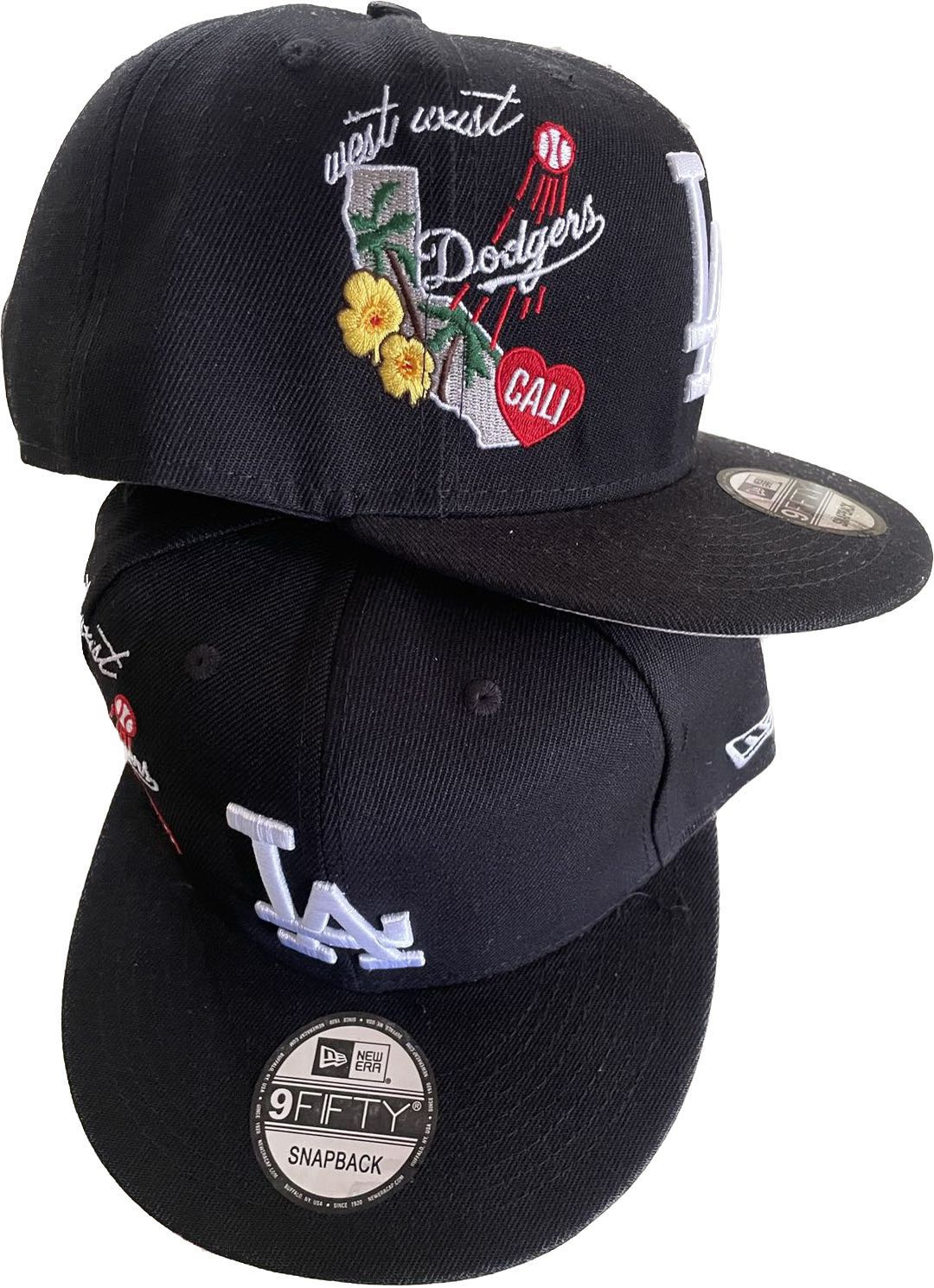 Los Angeles Dodgers black caps tx8
