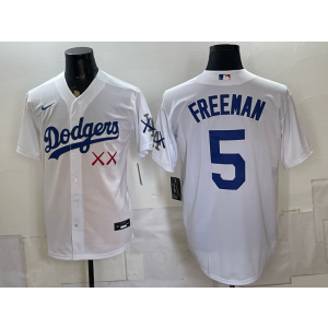 Los Angeles Dodgers x KAWS 5 Freeman White Men Jersey