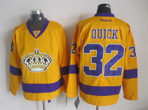 NHL Los Angeles Kings #32 Jonathan Quick Yellow Jersey NHL Los Angeles Kings #32 Jonathan Quick Yellow Jersey