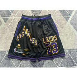 Los Angeles Lakers 23 James Black Shorts