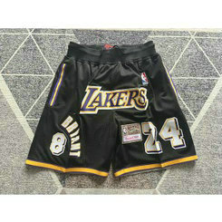Los Angeles Lakers 24 Kobe Black Shorts