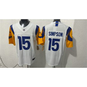 Los Angeles Rams 15 Ty Simpson White F.U.S.E. Vapor Limited Men Jersey