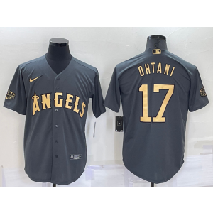 MLB Angels 17 Shohei Ohtani Charcoal 2022 All-Star Cool Base Men Jersey MLB Angels 17 Shohei Ohtani Charcoal 2022 All-Star Cool Base Men Jersey