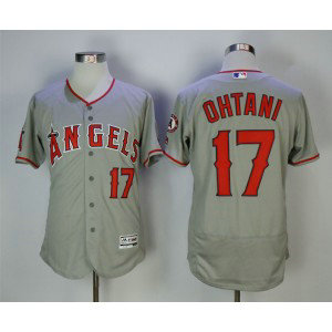 MLB Angels 17 Shohei Ohtani Gray Flexbase Men Jersey