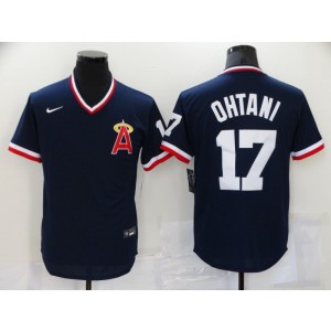 MLB Angels 17 Shohei Ohtani Navy Nike Cool Base Men Jersey