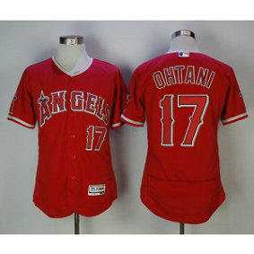 MLB Angels 17 Shohei Ohtani Red Flexbase Men Jersey