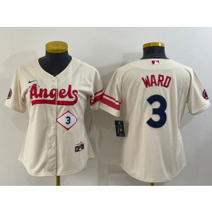 MLB Angels 3 Taylor Ward Cream 2021 City Connect Cool Base Women Jersey