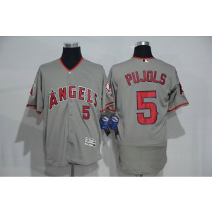 MLB Angels 5 Albert Pujols Grey Flexbase Men Jersey