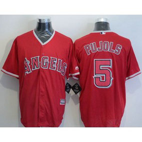 MLB Angels 5 Albert Pujols Red New Cool Base Men Jersey MLB Angels 5 Albert Pujols Red New Cool Base Men Jersey