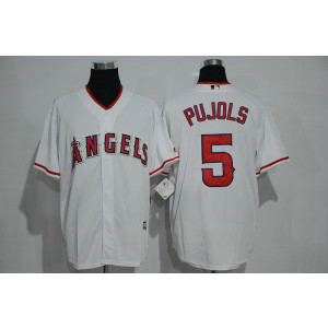 MLB Angels 5 Albert Pujols White New Cool Base Men Jersey