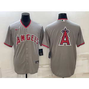 MLB Angels Blank Grey Baseball Logo Nike Men Jersey