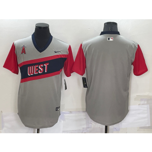 MLB Angels Blank Grey Cool Base Men Jersey
