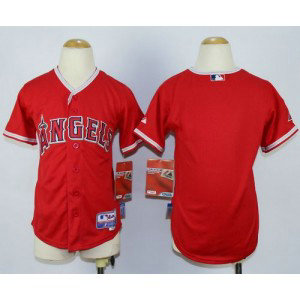 MLB Angels Blank Red Cool Base Youth Jersey