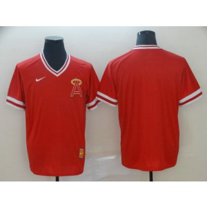 MLB Angels Blank Red Nike Cooperstown Collection Legend V-Neck Men Jersey