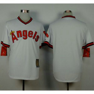 MLB Angels Blank White 1980 Turn Back The Clock Men Jersey