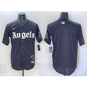 MLB Angles Blank New Black Nike Cool Base Men Jersey