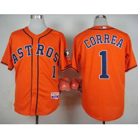MLB Astros 1 Carlos Correa Orange Cool Base Men Jersey MLB Astros 1 Carlos Correa Orange Cool Base Men Jersey