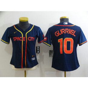 MLB Astros 10 Yuli Gurriel Navy 2022 City Connect Nike Cool Base Women Jersey